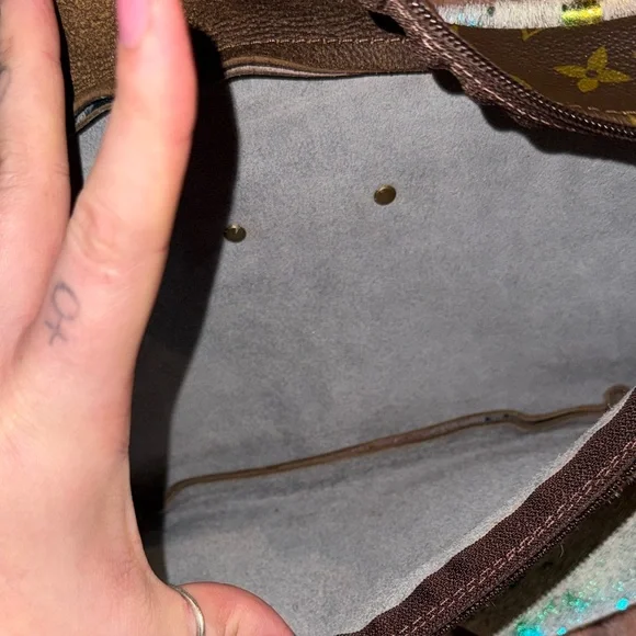 Keep It Gypsy Designer Crossbody Ivory Bumbag Calf Hair Leather Rainbow Foil - Picture 6 of 9